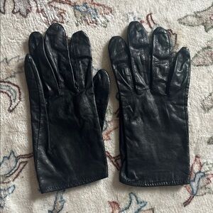 Genuine Cowhide Black Leather Womens Gloves